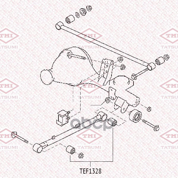 Сайлентблок заднего продольного рычага TATSUMI арт. TEF1328
