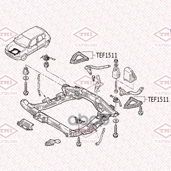 Сайлентблок переднего нижнего рычага TATSUMI арт. TEF1511