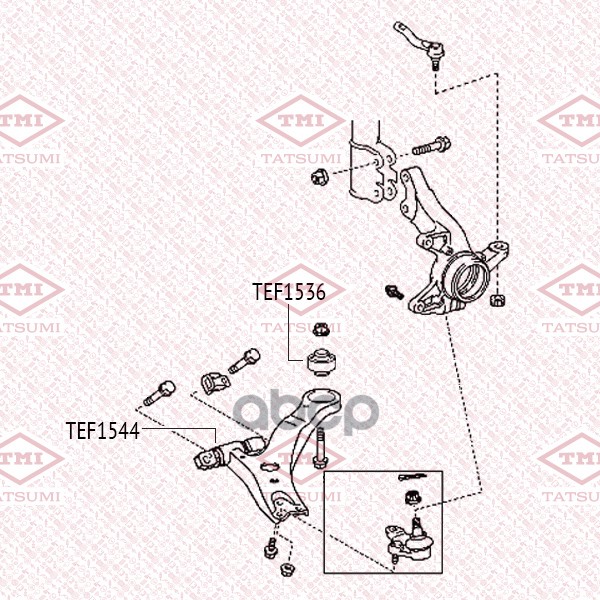 Сайлентблок переднего рычага задний TOYOTA Sienna 03-> TATSUMI TEF1536 TATSUMI арт. TEF1536
