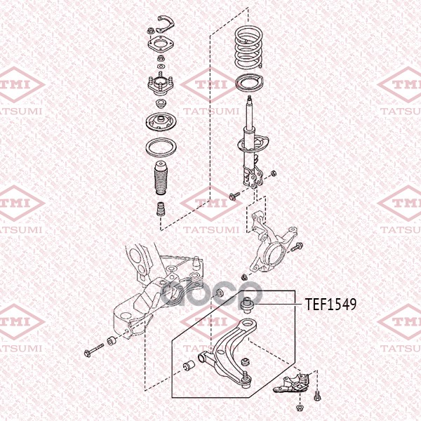Сайлентблок Переднего Рычага Задний Mazda Mpv -06 Tef1549 TATSUMI арт. TEF1549