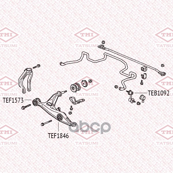 Сайлентблок переднего нижнего рычага HONDA Civic/CR-V 95- TEF1846 TATSUMI арт. TEF1846