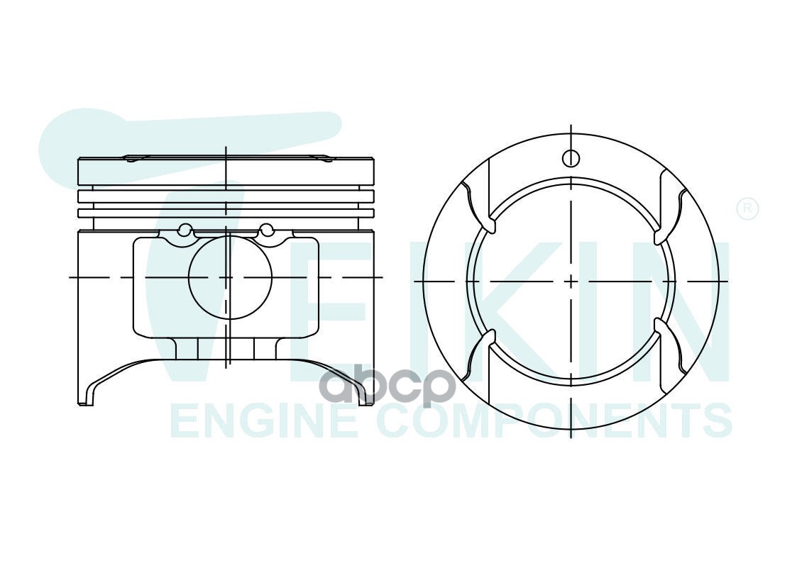 Поршень (0.5/ к-т 4 шт) Mazda Demio 96-02 / 323 94-03 B3 TEIKIN арт. 42217 050