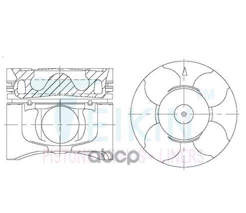 Поршень (0.5/ к-т 4 шт с охлаждением) Mitsubishi L200 07- / Pajero Sport 08-21 4D56 TEIKIN арт. 43300AG 050