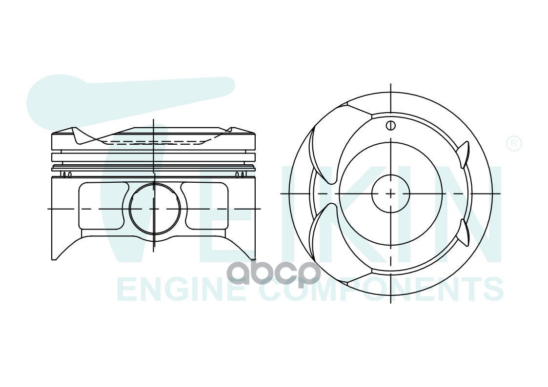 Поршень (STD/ к-т 4 шт) Toyota Corolla (E180,E120) 00-19 / Corolla Fielder 00-06 1NZFE TEIKIN арт. 46332 STD