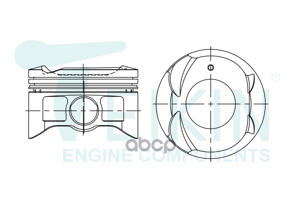 Поршень (0.5/ к-т 4 шт) Toyota Allion (T240) 01-07 / Corolla 00-19 1NZFE TEIKIN арт. 46364 050