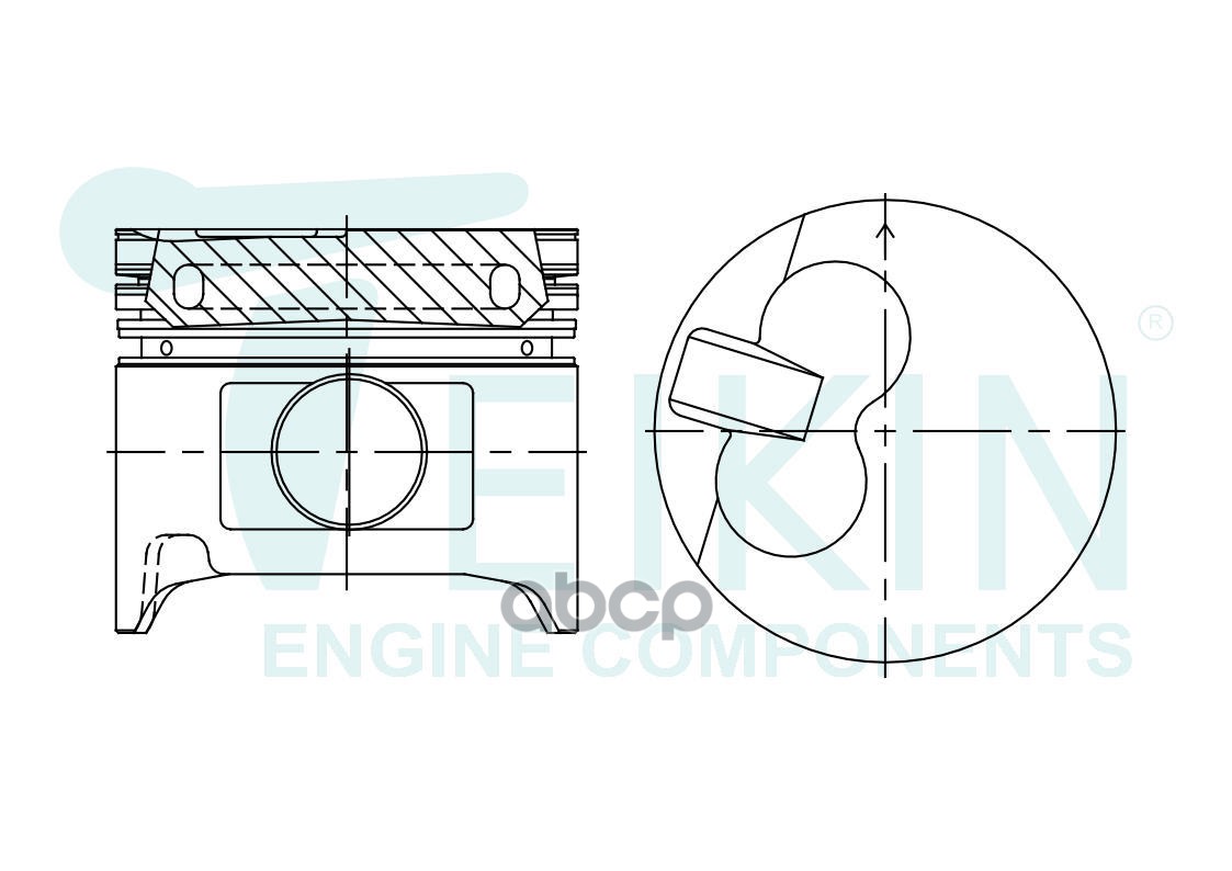 Поршень (STD/ к-т 4 шт) Toyota Crown 87-01 / Hiace 89-04 2L;2LT;2LTE TEIKIN арт. 46600 STD