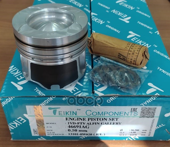 Поршень (0.5/ к-т 8 шт с охлаждением) Toyota Land Cruiser (J200) 07-21 1VDFTV TEIKIN арт. 46691AG 050
