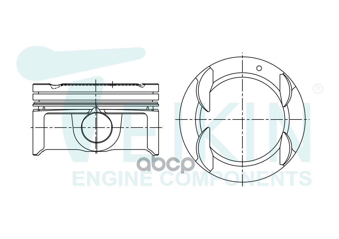 Поршень без колец ( цена за 1 шт) Hyundai/KIA 1.6i G4FC d77.0 STD (23041-2B900) TEIKIN арт. 51145STD