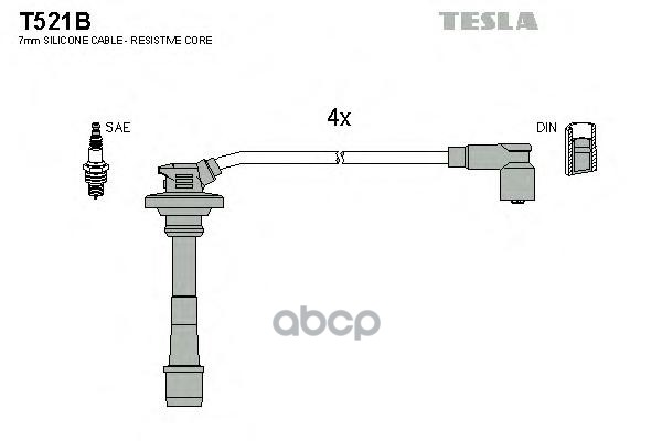 Провода Высоковольтные Компл. Toyota Tesla T521b TESLA арт. T521B