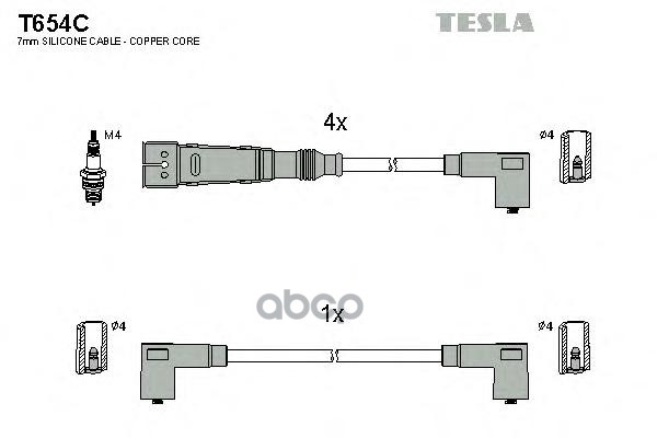 Провода Высоковольтные Vw Vento Seat Tesla T654c TESLA арт. T654C