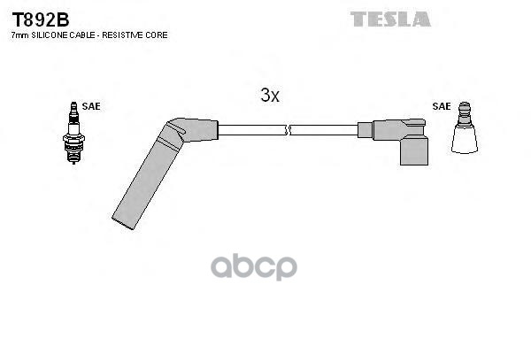 Провода высоковольтные CHEVROLET SPARK TESLA T892B TESLA арт. T892B