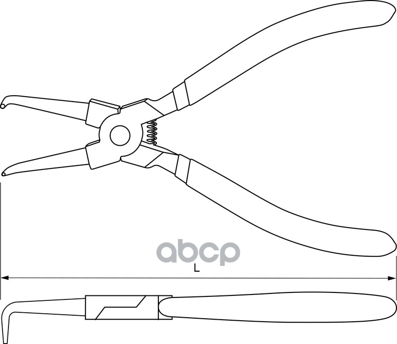 Щипцы Для Стопорных Колец «Загнутый Сжим», 180 Мм THORVIK арт. IRBP180
