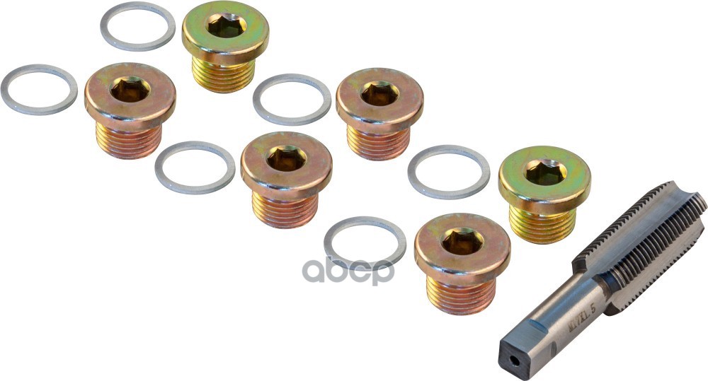 Набор Для Ремонта Масляных Пробок 7 Пр: Метчик М17 Х 1,5 Пробки THORVIK арт. ODPRK1715