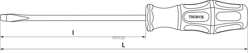 Отвертка Стержневая Шлицевая, Sl4х100 Мм THORVIK арт. SDL4100