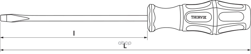 Отвертка Стержневая Шлицевая, Sl5х75 Мм THORVIK арт. SDL5075