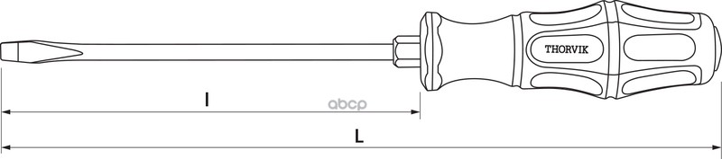 Отвертка Стержневая Ударная Шлицевая, Sl5х75 Мм THORVIK арт. SDLG575