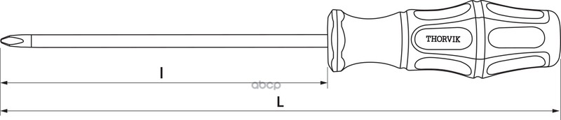 Отвертка Стержневая Крестовая, Ph0x100 Мм THORVIK арт. SDP0100