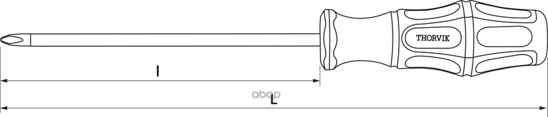 Отвертка Стержневая Крестовая, Ph0x150 Мм THORVIK арт. SDP0150