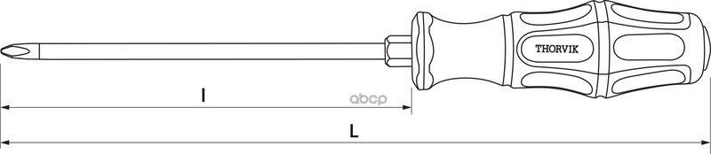 Отвертка Стержневая Ударная Крестовая, Ph1x75 Мм THORVIK арт. SDPG175