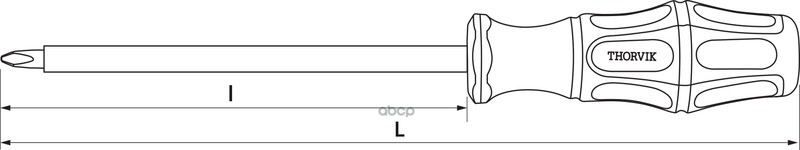 Отвертка Стержневая Диэлектрическая Крестовая Vde 1000V, Ph1x80 Мм THORVIK арт. SDPI180