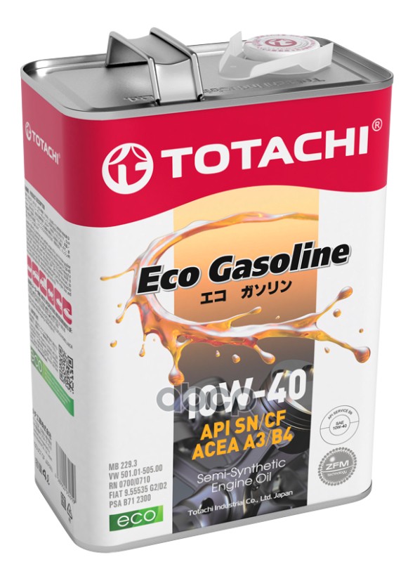 TOTACHI Масло моторное TOTACHI Eco GasoLine Semi-Synthetic SN/CF 10W-40 4л (4589904934919) 10904