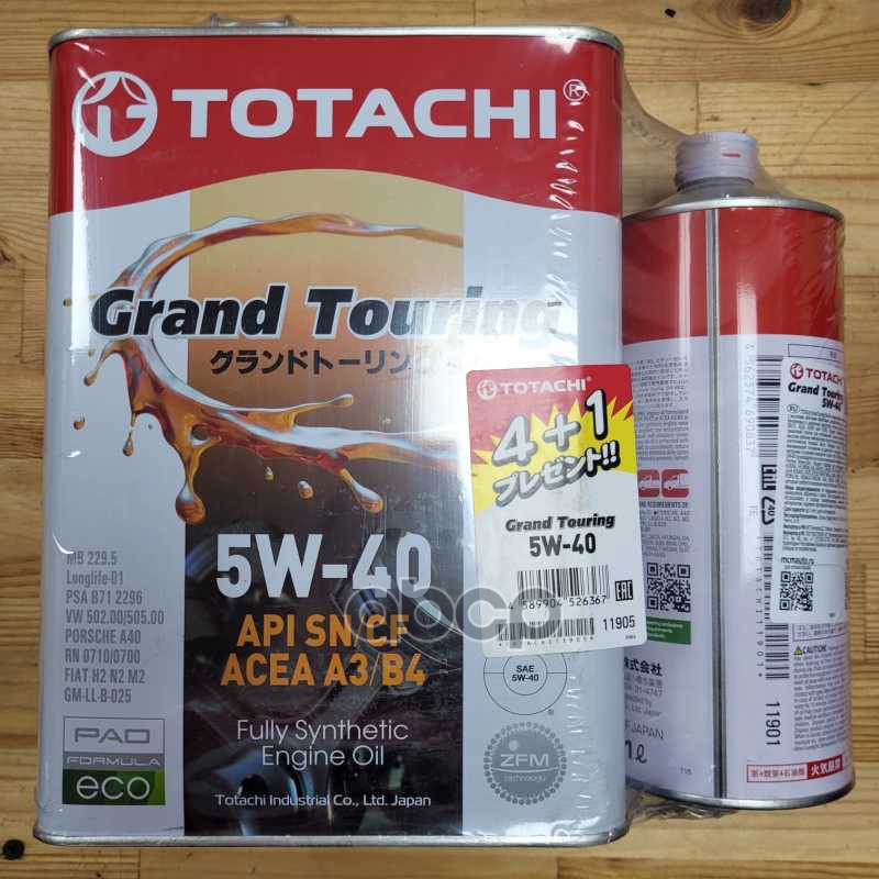 TOTACHI Акция 5W-40 Grand Touring Sn/Cf 4Л+1Л (Синт. Мотор. Масло)