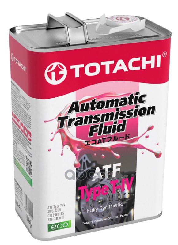 Масло трансмиссионное TOTACHI ATF TYPE T-IV 4л (4562374691025) 20204 TOTACHI арт. 20204