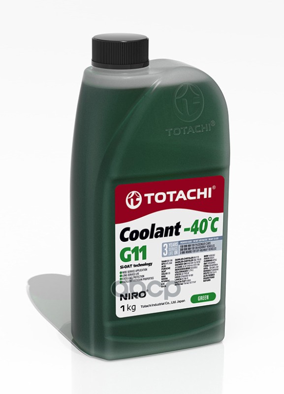 Антифриз готовый гибридный зеленый NIRO COOLANT -40C G11 1л TOTACHI арт. 43201