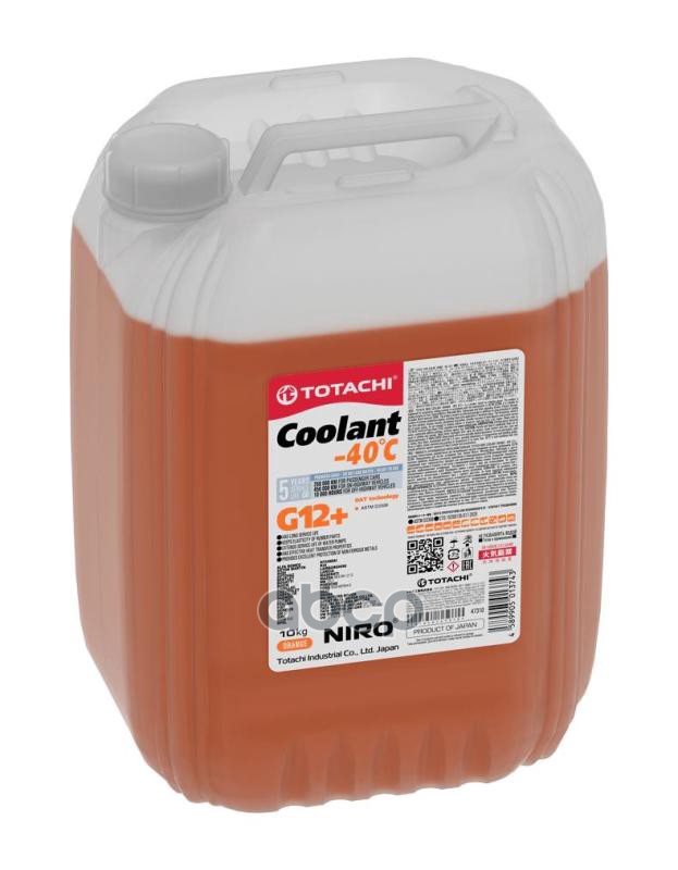Антифриз, Готовый Раствор Niro Coolant G12+ -40°C Оранжевый 10Кг TOTACHI арт. 47310