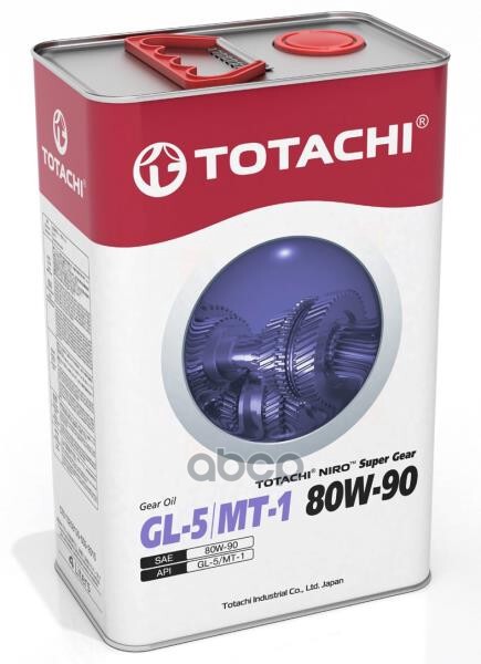 Масло трансмиссионное TOTACHI NIRO Super Gear GL-5/MT-1 80W-90 минеральное 4 л 60904 TOTACHI арт. 60904