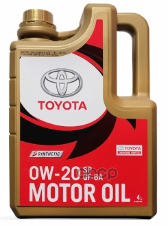 TOYOTA Масло моторное TOYOTA (пластиковая канистра) 0W-20 GF-6A 4Л. 08880-84355
