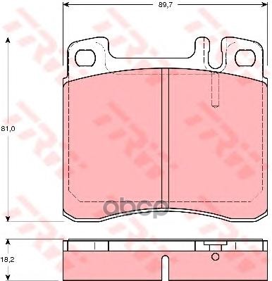 Колодки передние MERCEDES 300SE/S320 W140 3/91-6/93 GDB1122 TRW арт. GDB1122