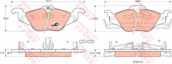 Колодки передние OPEL AstG -ABS TRW GDB1351 TRW арт. GDB1351