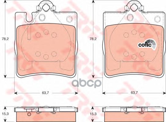 Колодки задние MERCEDES W203 00>/A208/A209 CLK TRW GDB1421 TRW арт. GDB1421