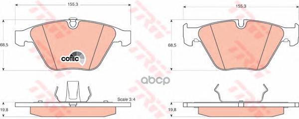 Колодки передние BMW E60, E63, E65, E66, E84 GDB1498 TRW арт. GDB1498