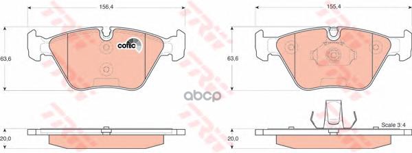 Колодки передние BMW 3 E46 2.5-3.0, X3 E83 GDB1531 TRW арт. GDB1531