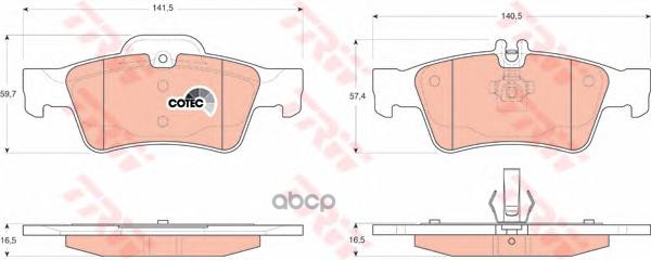 Колодки задние MERCEDES W211, W212, W220, W221 GDB1546 TRW арт. GDB1546