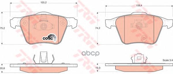 Колодки передние VOLVO XC90 17' TRW GDB1565 TRW арт. GDB1565