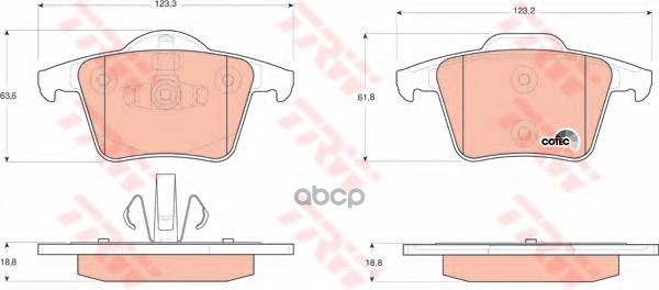 Колодки задние VOLVO XC90 GDB1566 TRW арт. GDB1566