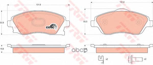 Колодки передние OPEL COMBO/CORSA C TRW GDB1570 TRW арт. GDB1570