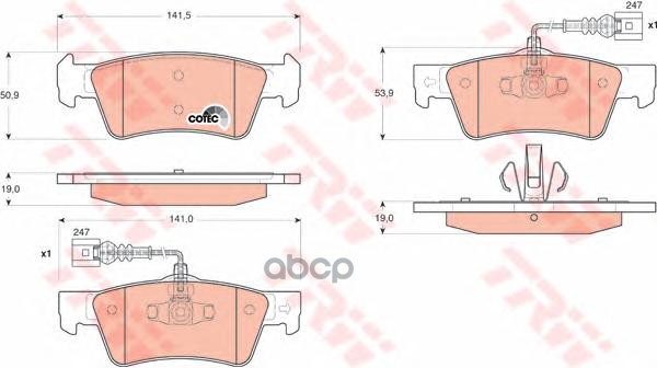 Колодки задние VW TOUAREG (7L_) GDB1672 TRW арт. GDB1672