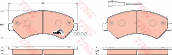 Колодки передние PEUGEOT Boxer 06- TRW GDB1703 TRW арт. GDB1703