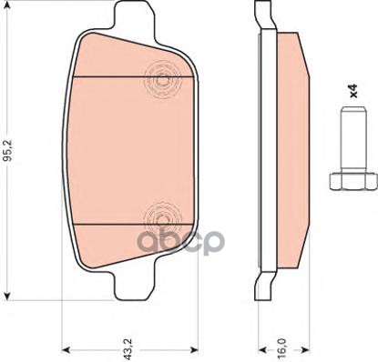 Колодки задние FORD /VOLVO /LAND ROVER TRW GDB1709 TRW арт. GDB1709