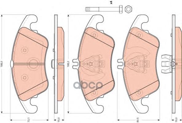 Колодки передние MERCEDES W204, W211, W212 GDB1737 TRW арт. GDB1737