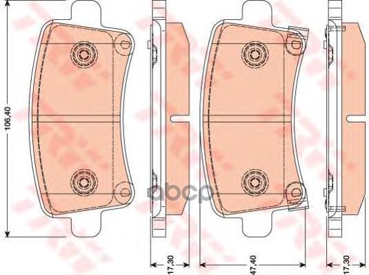 Колодки торм диск к-т задн TRW арт. gdb1784