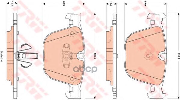 Колодки задние BMW 7 (F01-04), 5 GRAN TURISMO (F07) GDB1857 TRW арт. GDB1857