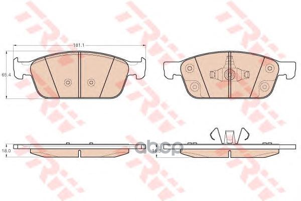 Колодки передние FORD KUGA II 2.0TDCI, TRANSIT CONNECT 1.6TDCI 2013- GDB2009 TRW арт. GDB2009