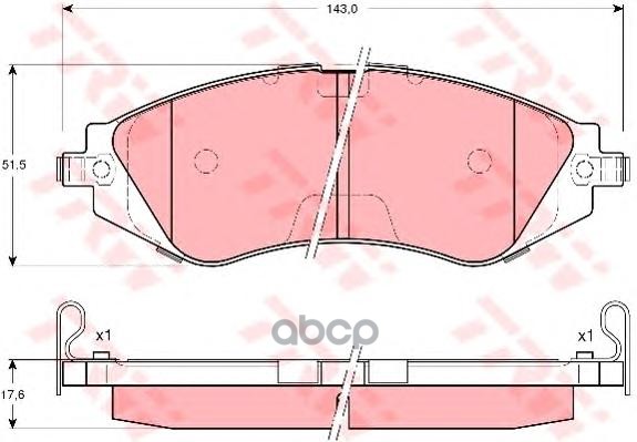 Колодки Тормозные Дисковые Передн Chevrolet: Rezzo 05-,  Daewoo: Nubira 97-, Nubira Wagon 97-, Nubira Седан 97-, Rezzo 00-,  ...