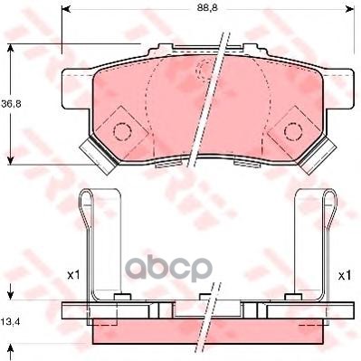 Колодки задние HONDA JAZZ 02-08 TRW GDB3174 TRW арт. GDB3174
