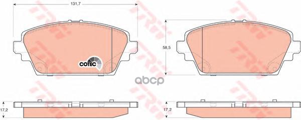 Колодки передние 17.2 мм NISSAN Pri/Alm TRW GDB3227 TRW арт. GDB3227